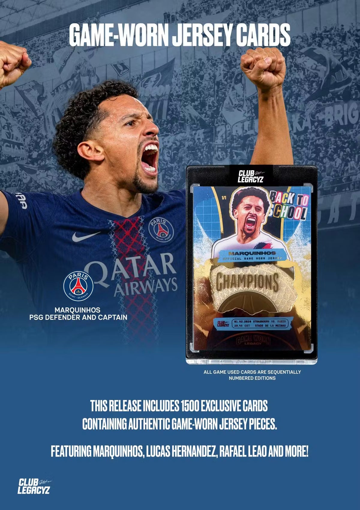 2026 Club Legacyz Icons Back to School Fifth Edition Soccer Hobby Pack, 1 Card Per Pack, Rare Football Collectible Cards, On-Card Autographs, Game-Worn Jersey Cards
