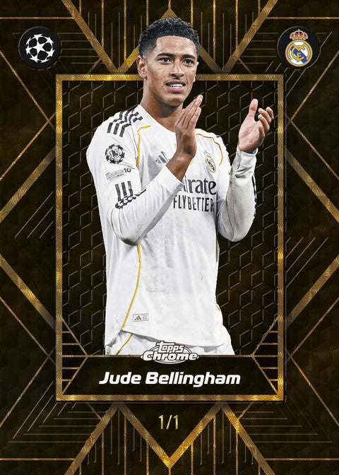 Topps Chrome UEFA Club Competitions 2025/26 Mega Box Football Trading Cards, Official UEFA Soccer Card Collection with Exclusive Mega Box Parallels, Refractors, Inserts & Autograph Chase Cards