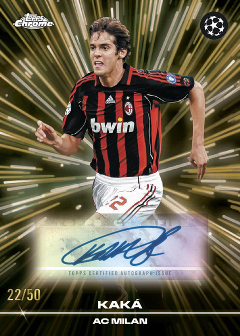 Topps Chrome UEFA Club Competitions 2025/26 Mega Box Football Trading Cards, Official UEFA Soccer Card Collection with Exclusive Mega Box Parallels, Refractors, Inserts & Autograph Chase Cards