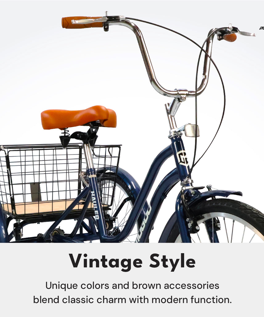 Hauler Single Speed Adult Tricycle - 26 inch - Blue