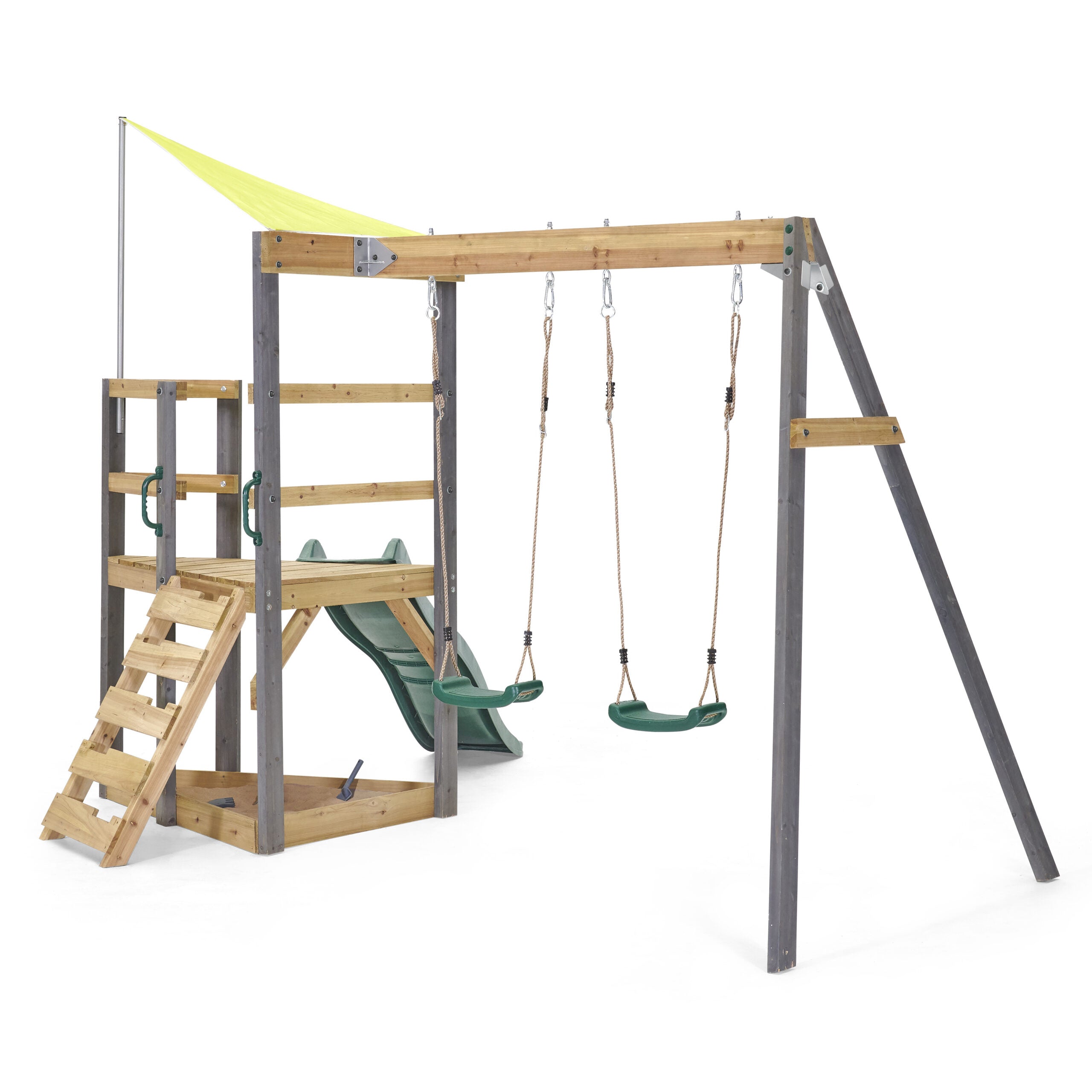 Plum Barbary Wooden Playcentre with Swing and Slide Outdoor Playground Backyward Toy with 50kg Weight Capacity per Seat, Suitable for Children both Boys and Girls Aged 3 years and Above