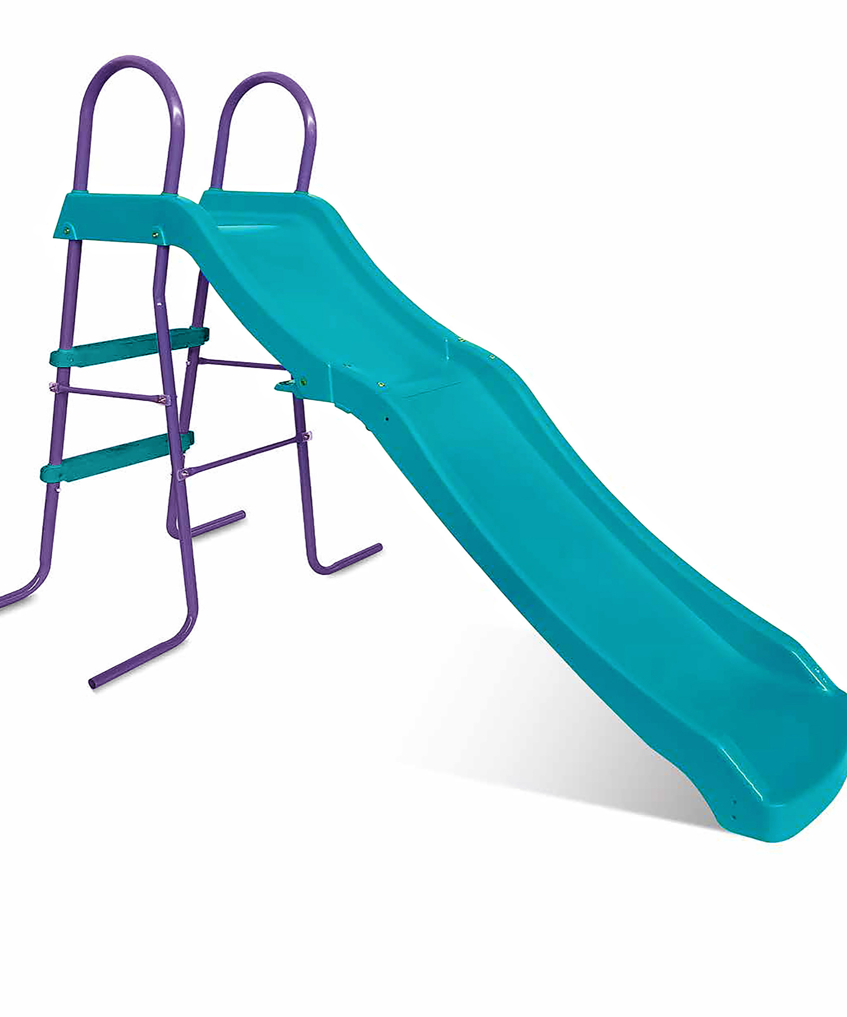 منزلق مستقل بلام هاوميا بطول 6 أقدام مع سلم، سهل التجميع بإطار معدني قوي مع أقصى وزن 50 كجم، منزلق حديقة خارجي مناسب للأولاد والبنات من سن 3 سنوات فما فوق، أزرق