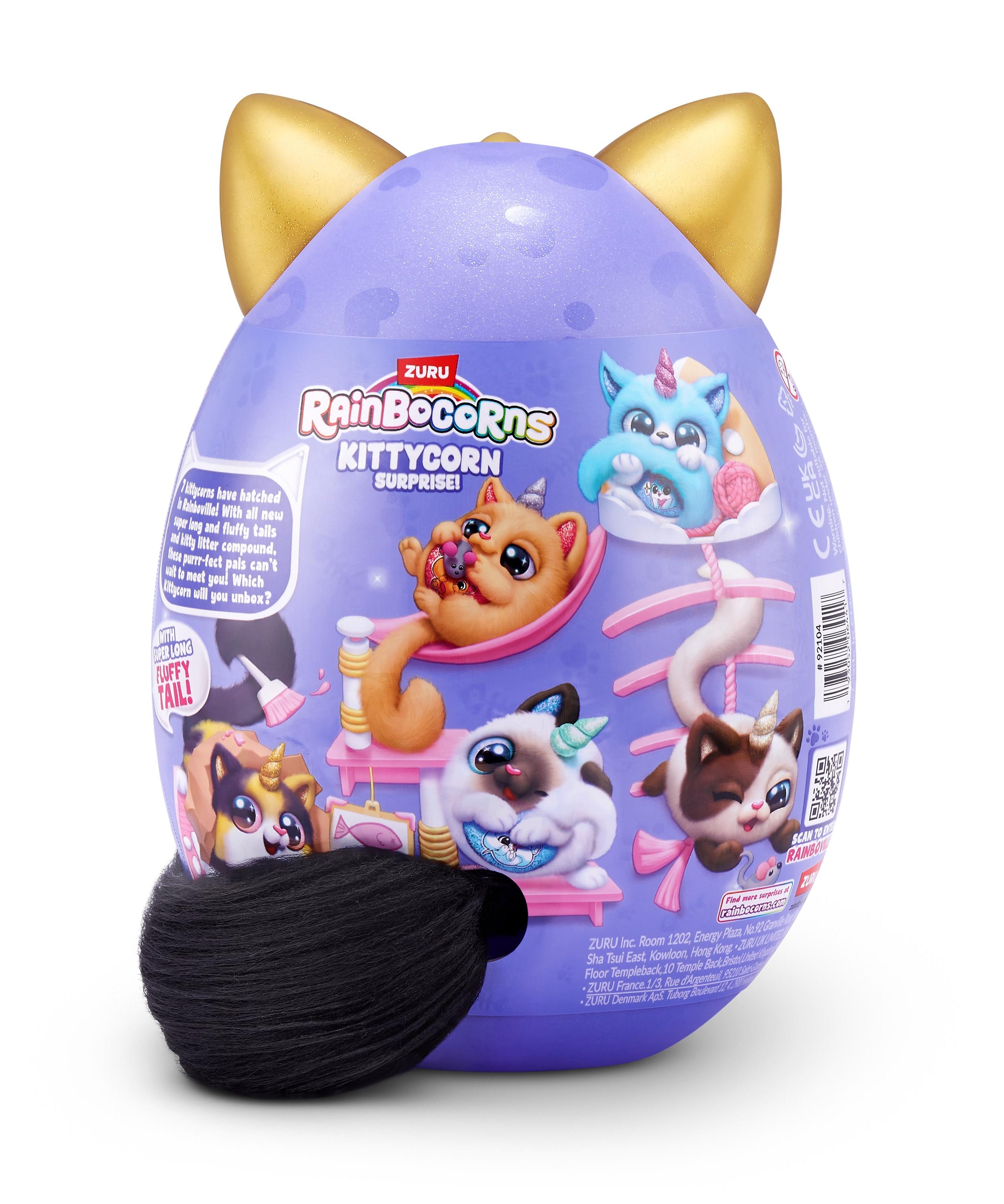 Rainbocorns Kittycorn Surprise S9 Collectible Plush Toy Set, 10+ Magical Surprises, Soft Plush Kittens with Fluffy Tails, Interactive Play for Girls Age 3+