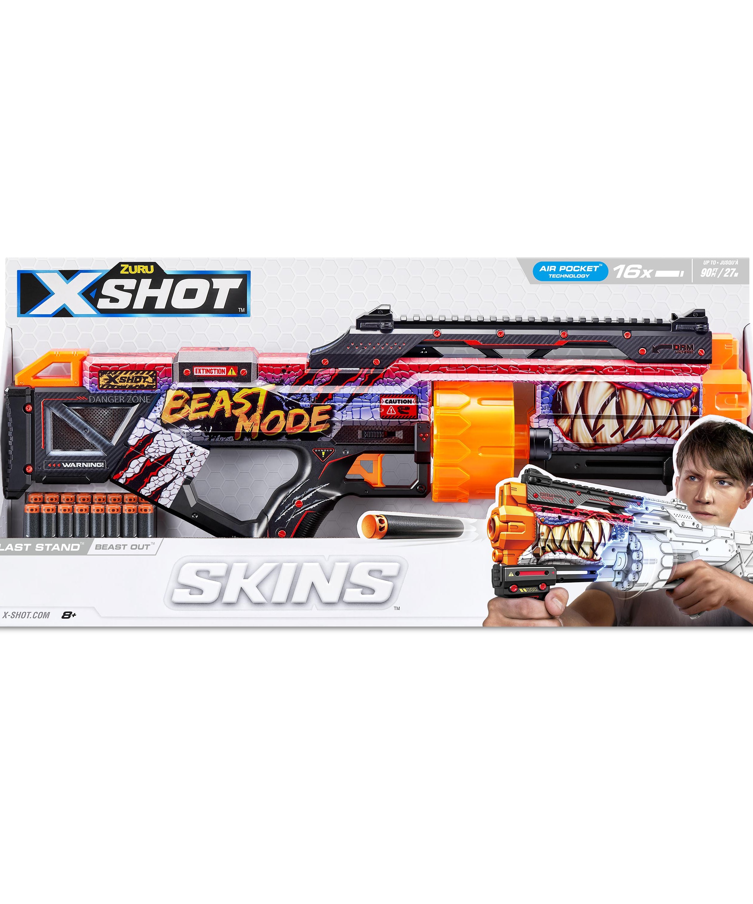 XSHOT Skins Last Stand Beast Out, Foam Blaster Toy Gun for Boys & Girls, Ages 8+