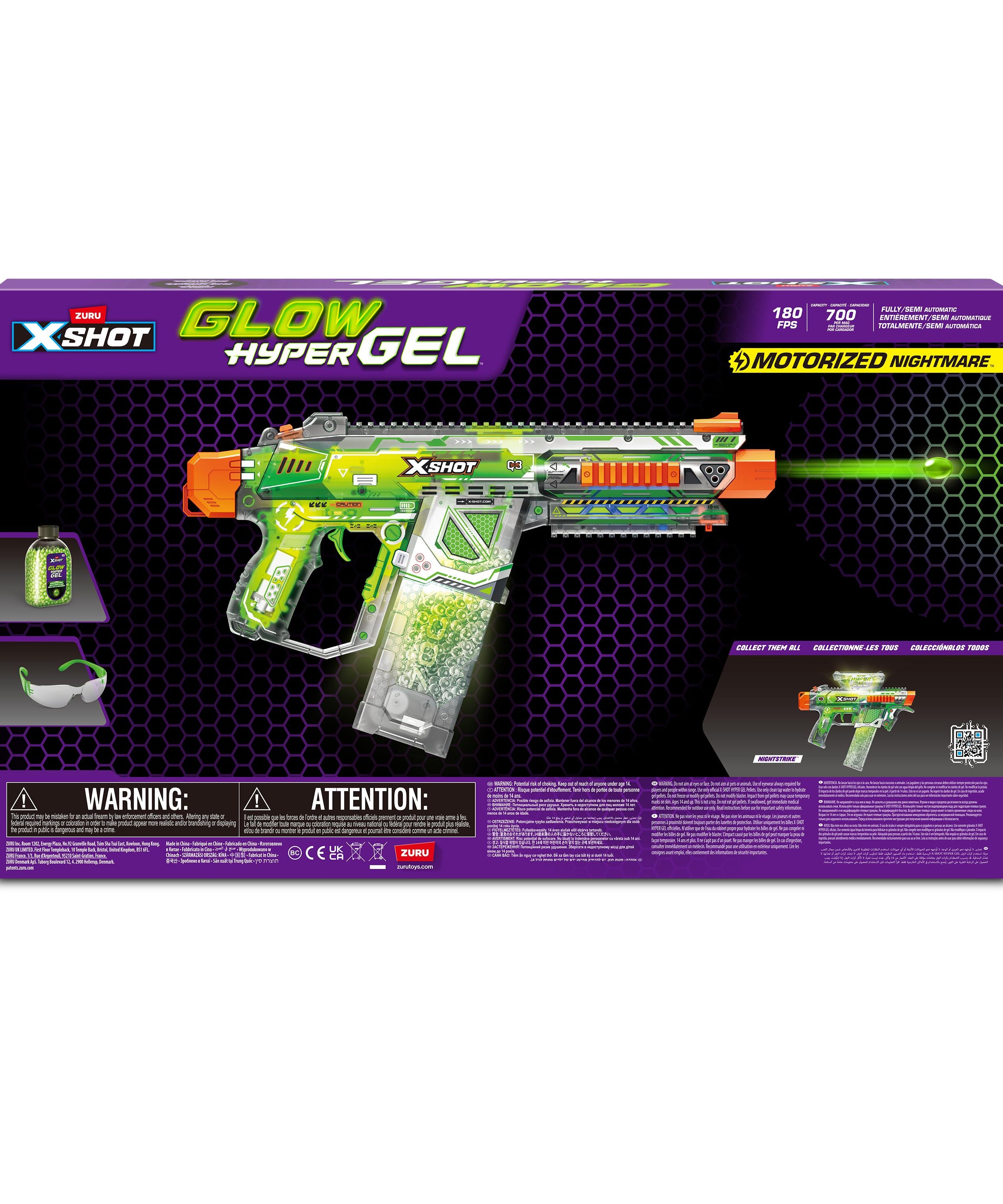 X Shot Hyper Gel Glow In The Dark Large Blaster, Toy Gun for Boys, Age 14+