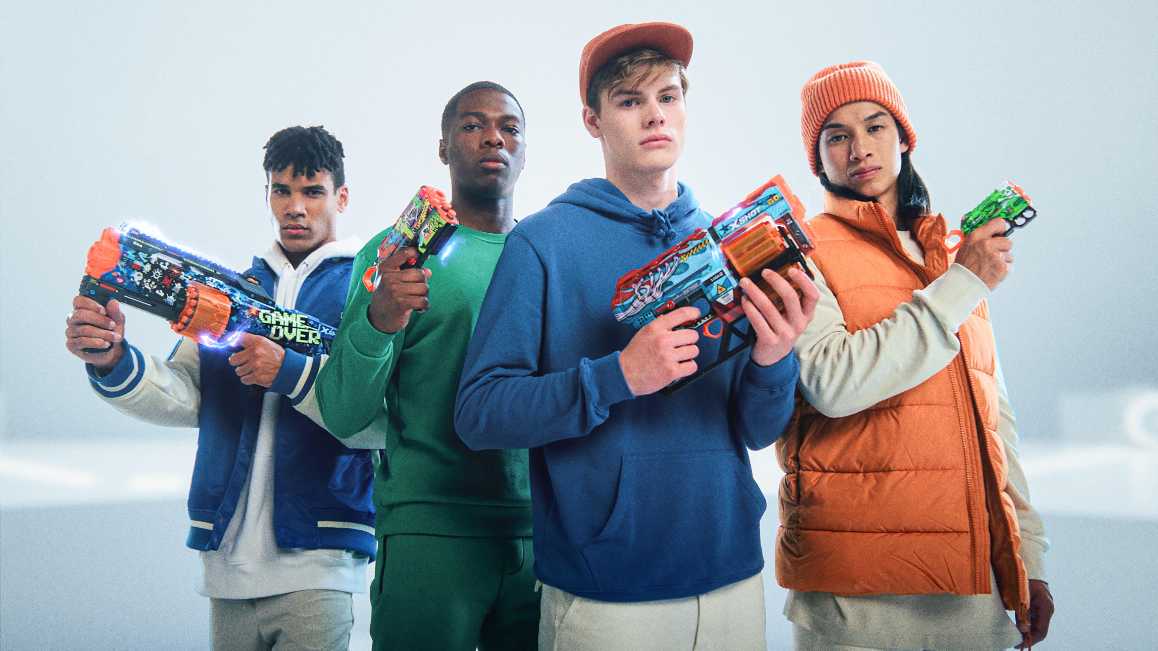 X Shot Skins Menace Blaster, Compact Foam Dart Gun for Boys, Age 8+