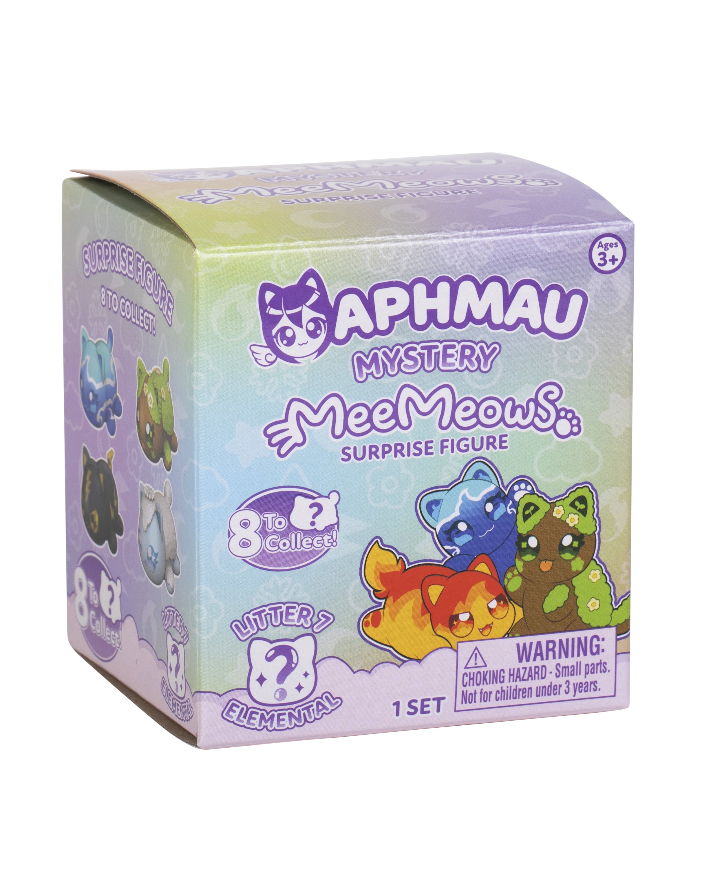 Aphmau MeeMeow Mystery Figures Series 7 Elemental Collection, Official Aphmau Merchandise, 1 Random Collectible Figure Blind Box, Surprise Toy for Girls and Boys Ages 3 and Up