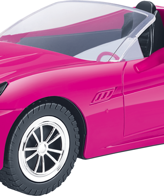 Fulla Ride and Drive Doll with Pink Car, Floral Scarf and Pink Denim Jacket, Pretend Travel Adventure Play Set for Kids Aged 3+