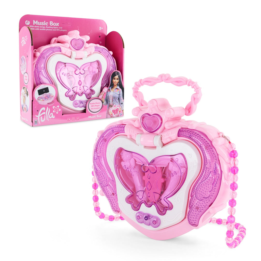 Fulla Music Box with Microphones, Flashing Lights & MP3 Connect, Musical Toy Set for Girls Age 3+
