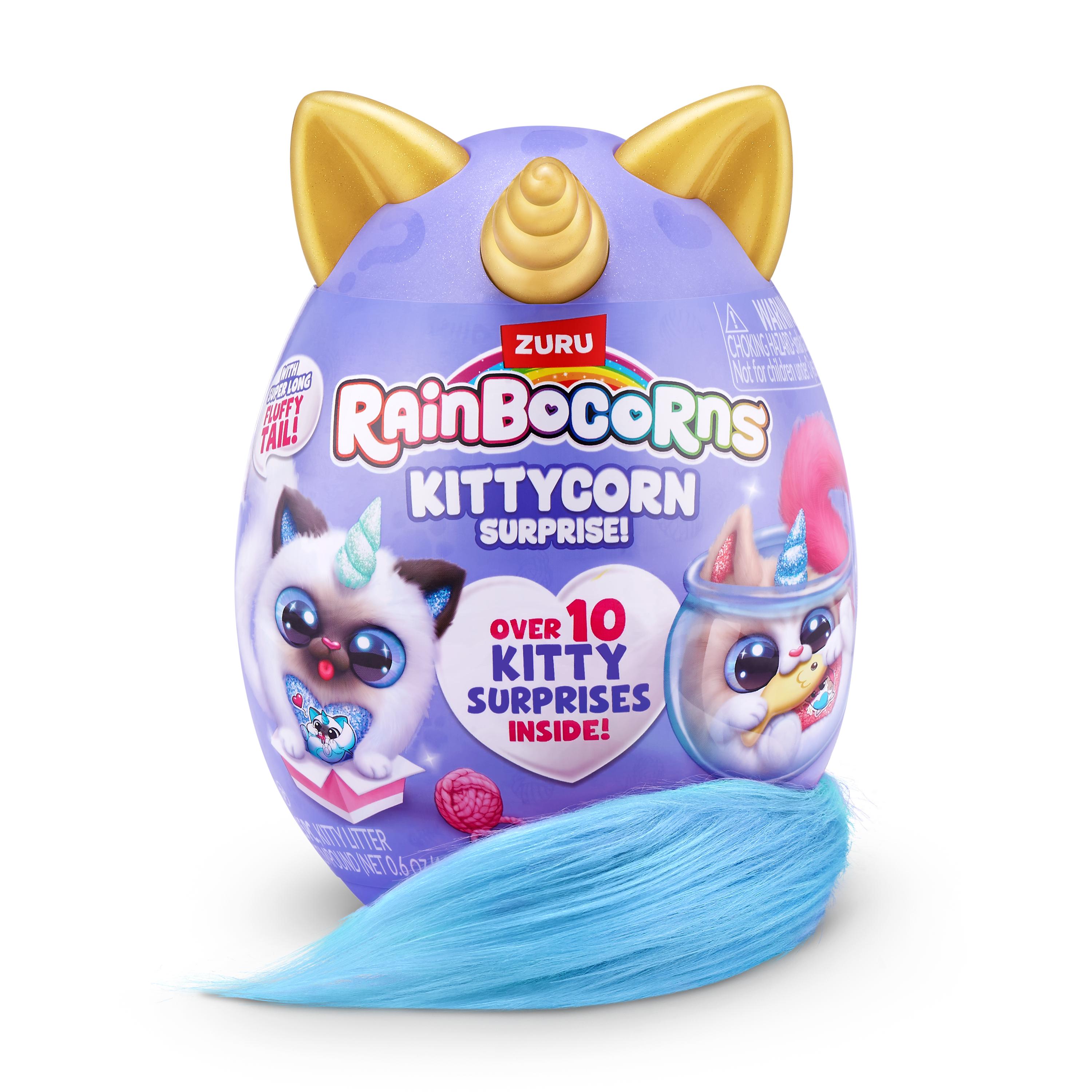 Rainbocorns Kittycorn Surprise S9 Collectible Plush Toy Set, 10+ Magical Surprises, Soft Plush Kittens with Fluffy Tails, Interactive Play for Girls Age 3+