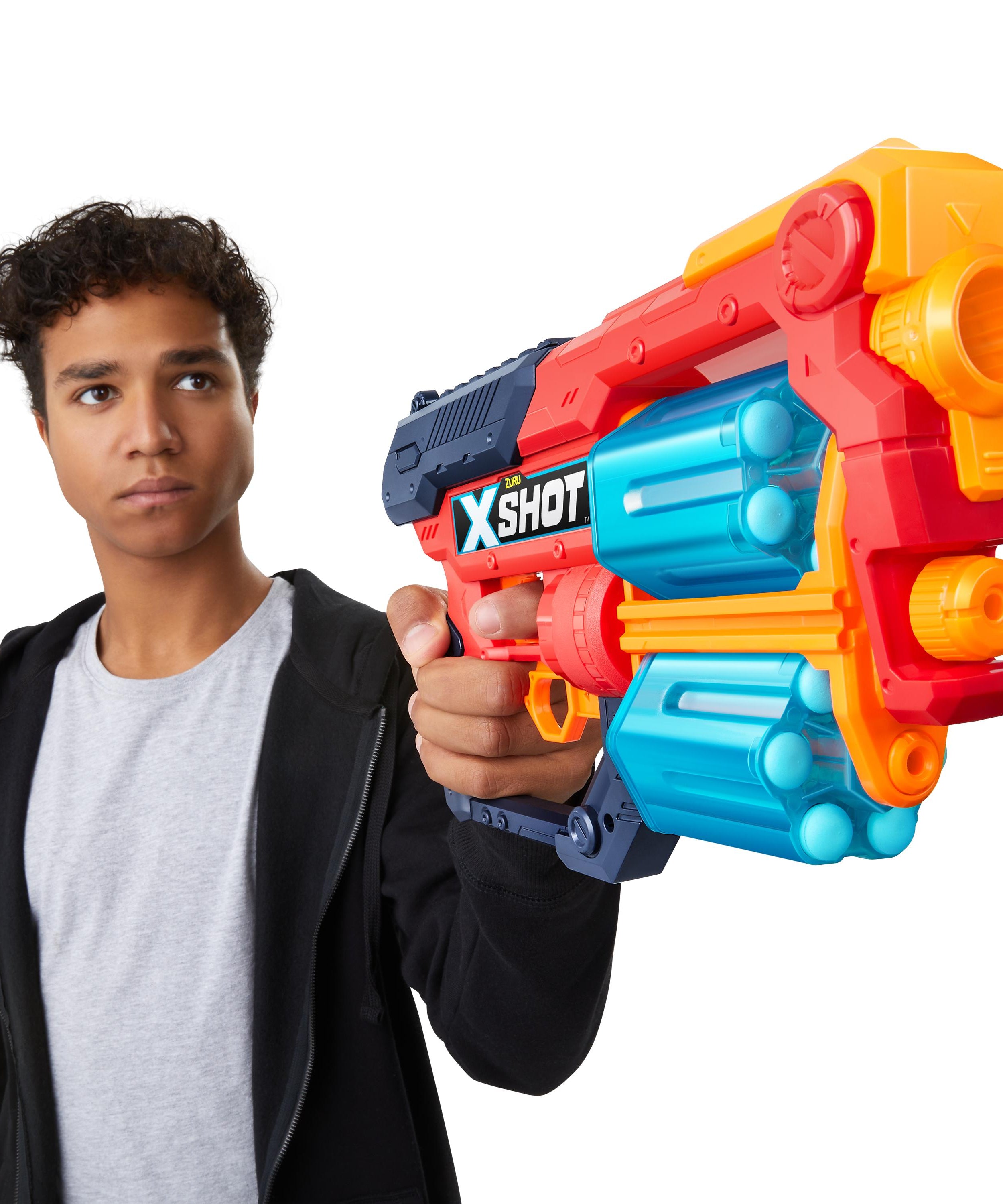 X Shot Excel Xcess TK 12 16 Darts Blaster, Twin Barrel Foam Gun Toy for Boys, Age 8+