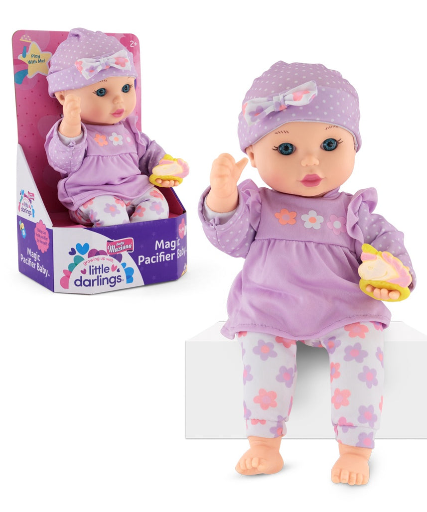 Baby Maziuna Magic Pacifier Baby Doll, Interactive Baby Toy for Girls, Age 2+