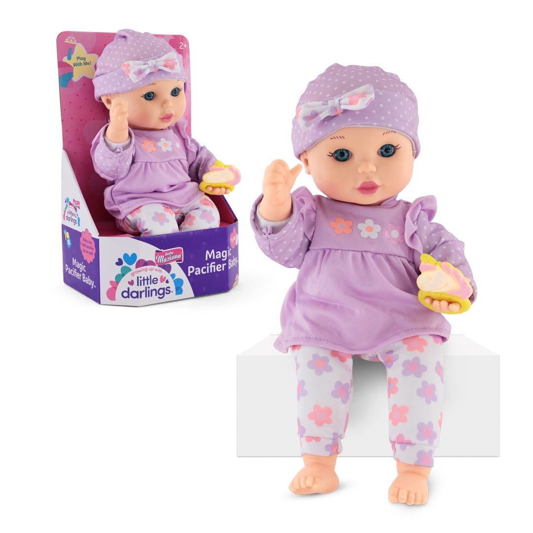 Baby Maziuna Magic Pacifier Baby Doll, Interactive Baby Toy for Girls, Age 2+