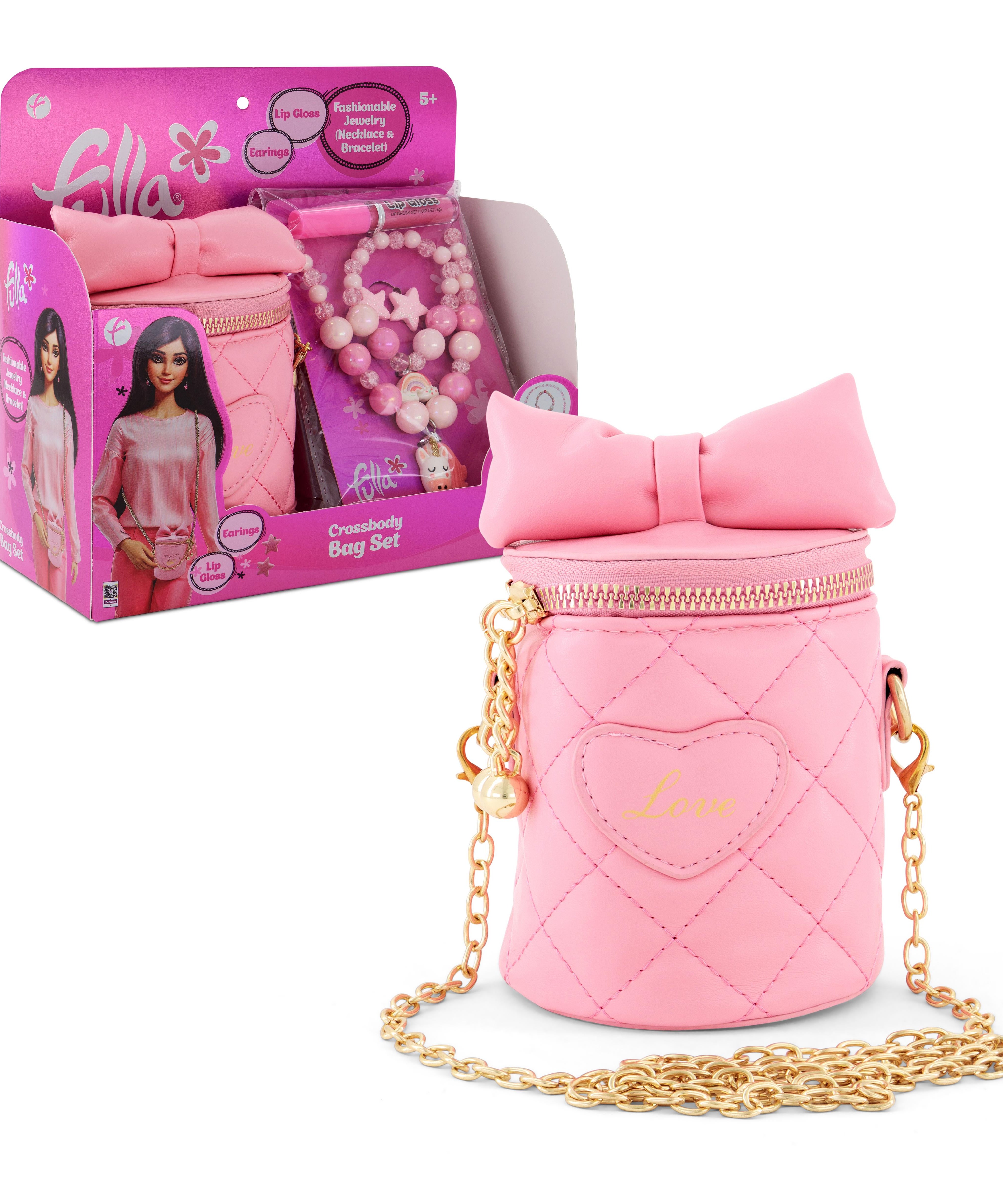 Fulla Crossbody Bag & Jewelry Set for Girls, Age 5+, Includes Bracelet, Necklace, Earrings, Lip Gloss & Stylish Purse