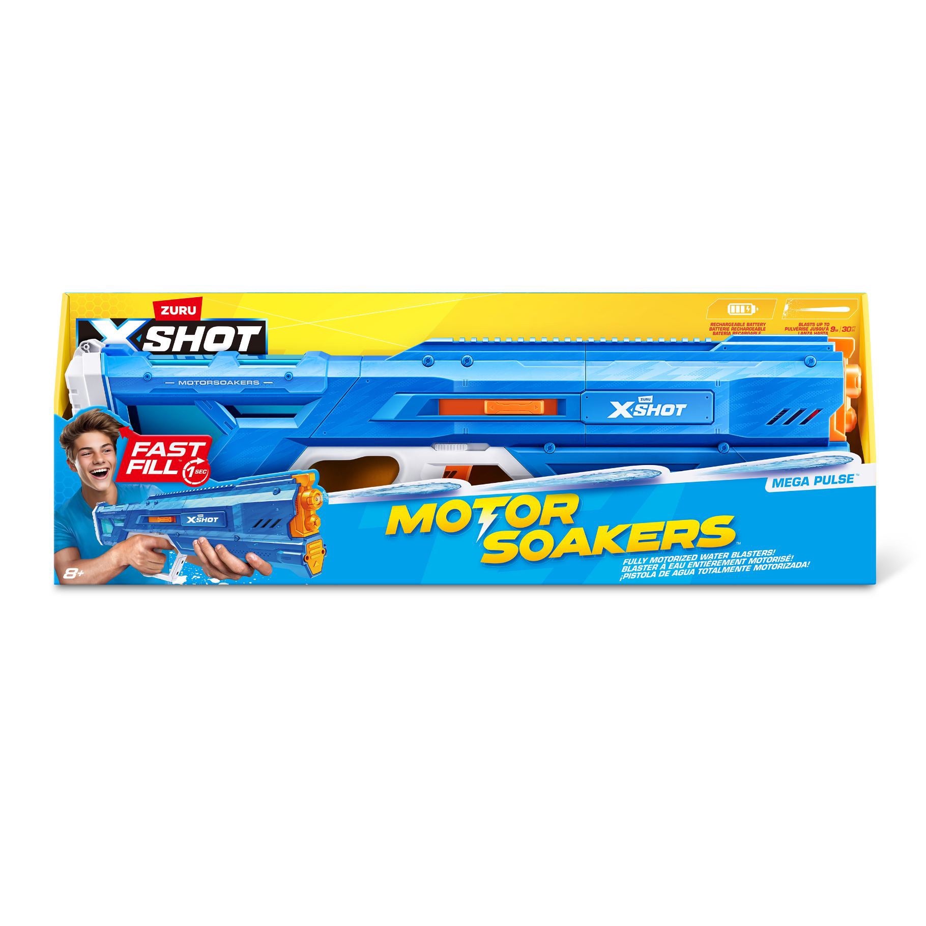 XSHOT Fast Fill Motorized Water Blaster for Kids Ages 8+, 1100ml Tank, 29ft Blast, Rechargeable Battery