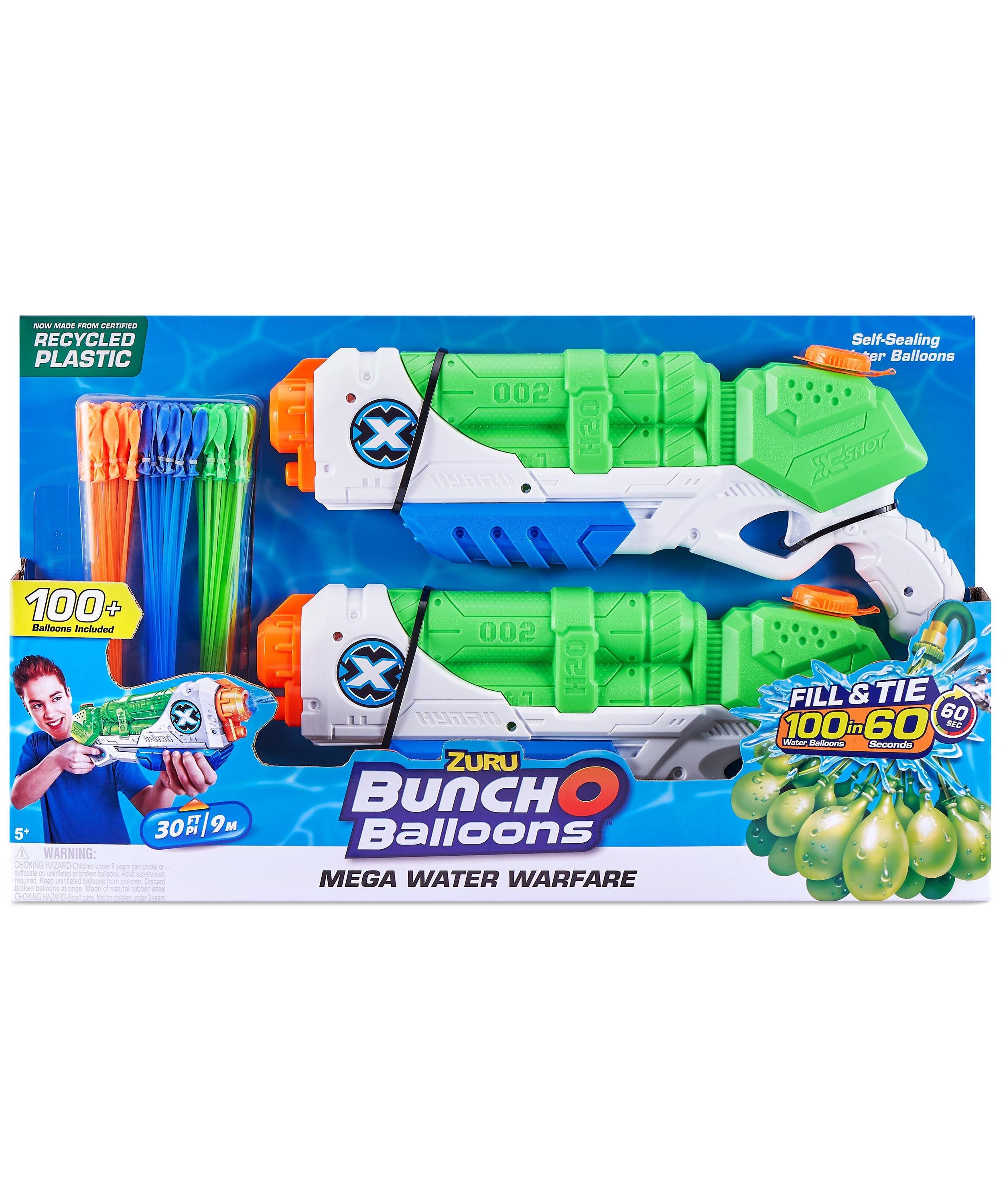 X-Shot Water BOB Mega Water Warfare Set, 2 Typhoon Thunder Blasters + 100 Self-Sealing Water Balloons, Age 5+