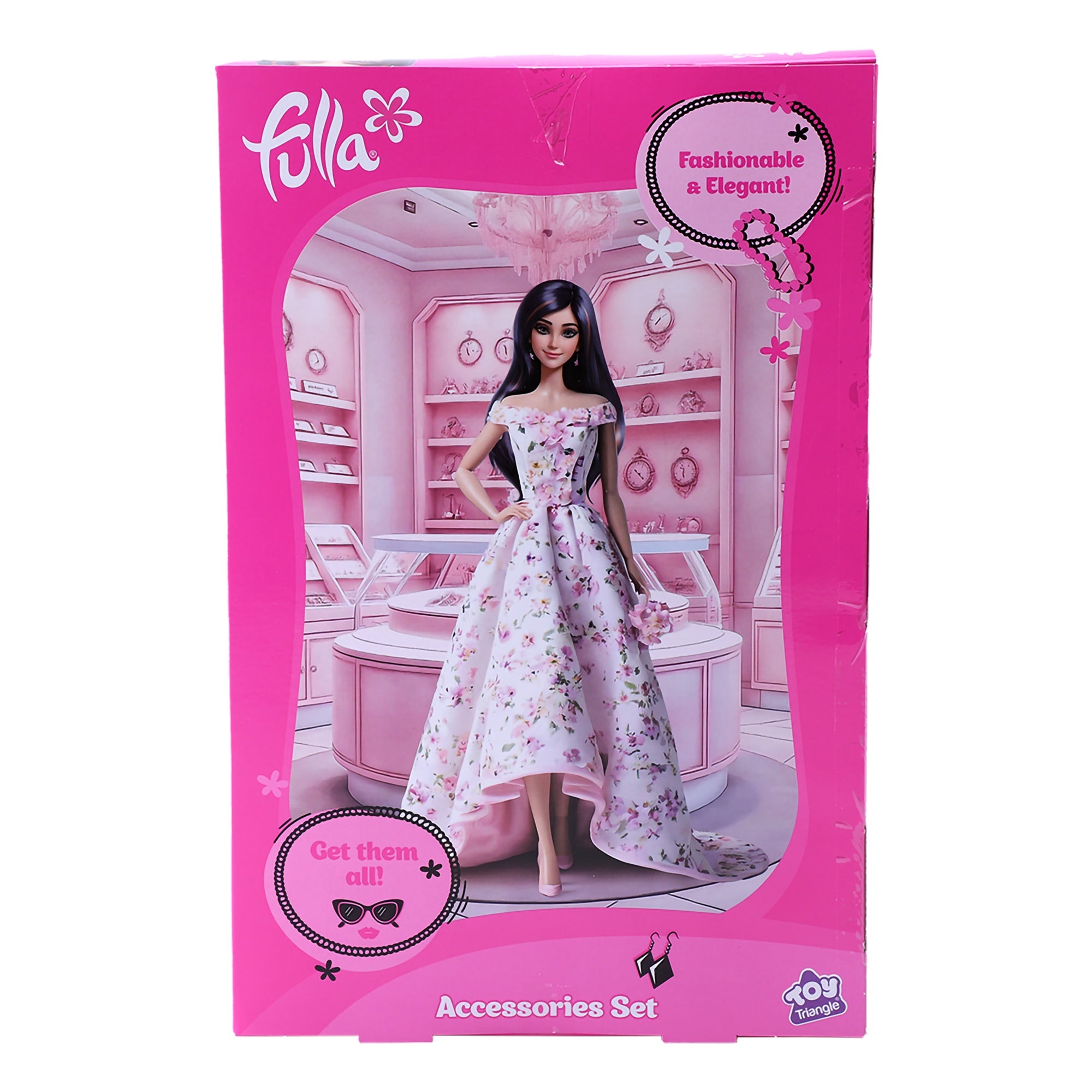 Fulla Fashion Doll with Dress-Up Accessories, Handbag, Shoes, Crown, Hair Tools & Necklace for Creative Styling Play, Ages 3+