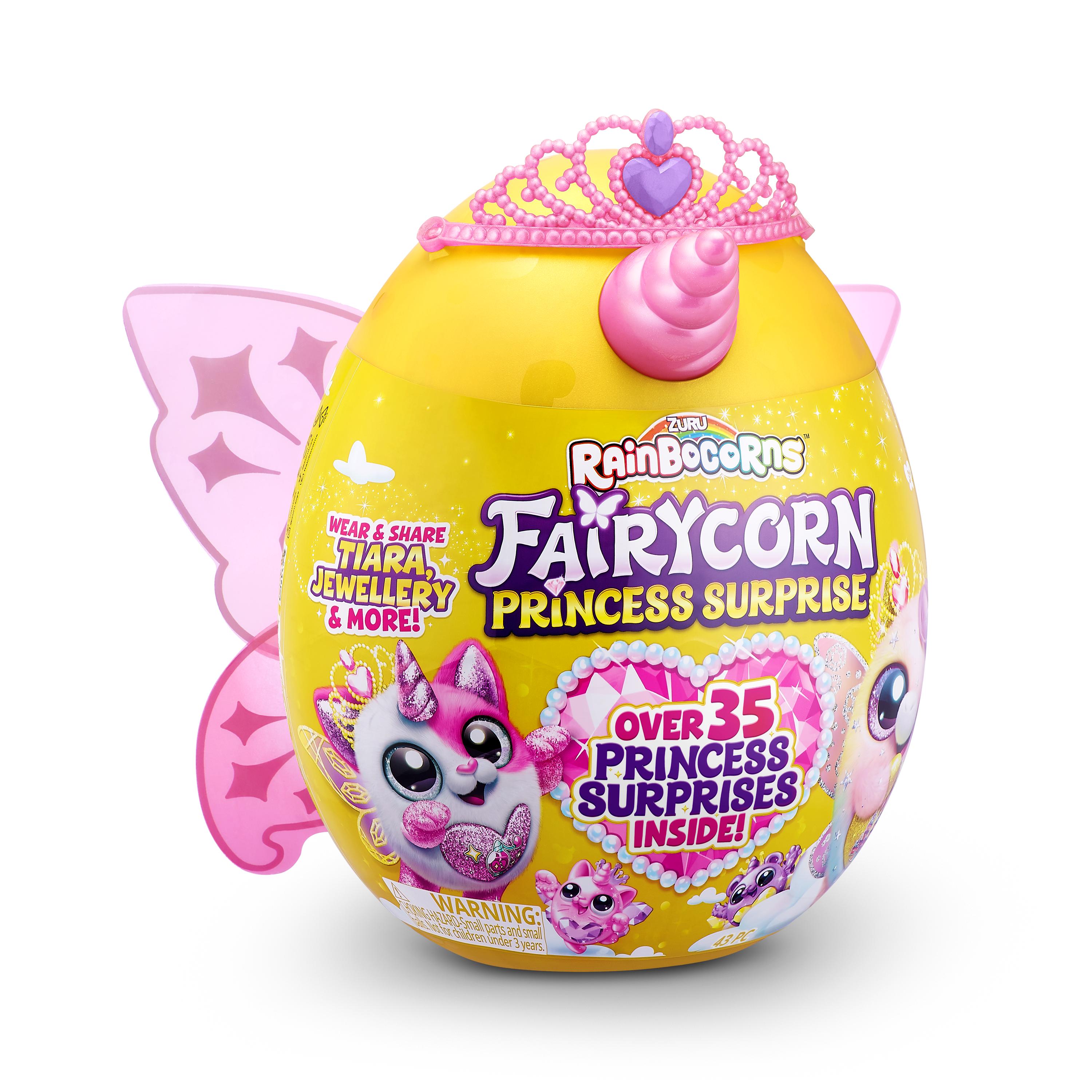 Rainbocorns Fairycorn Princess Surprise (Puppy) 11" Collectible Plush Toy with 35+ Surprises, Fairy Wings, Tiara, Wand, Boo-Boocorn, and Surprise Egg, Soft Toy for Girls Ages 3+