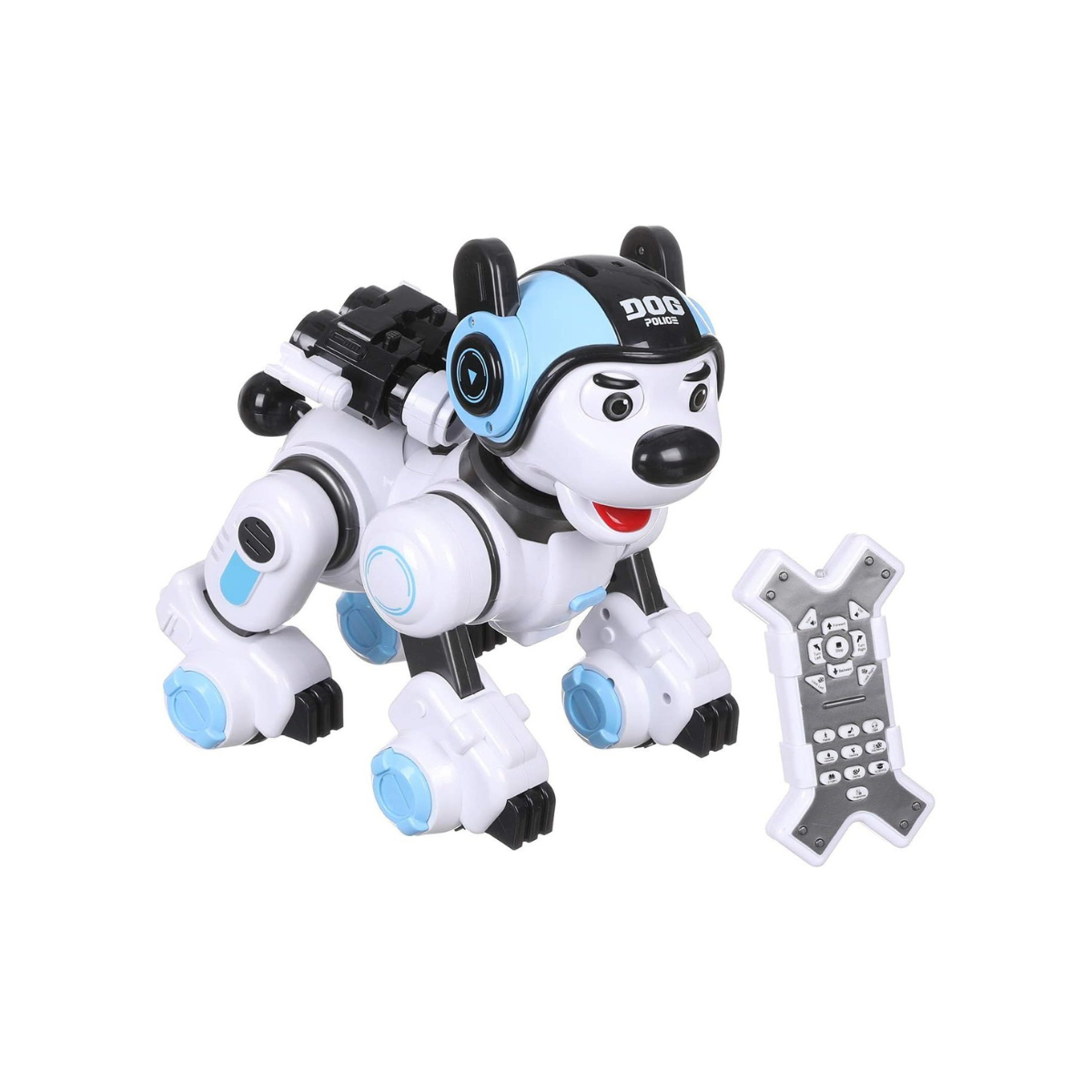 Crazon Blue Robotic Police Dog, IR Control Intelligent Robot Toy for Kids, Boys & Girls, Ages 3+