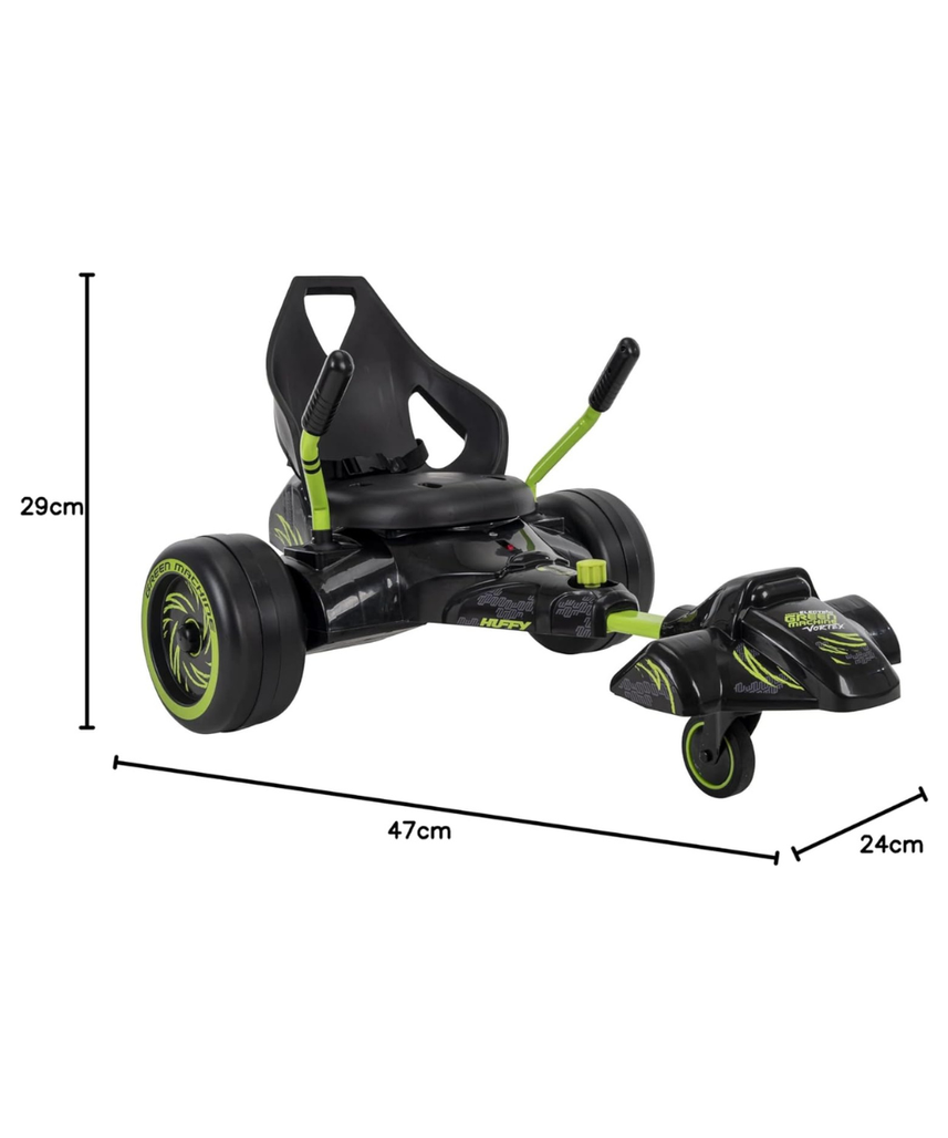 Huffy Green Machine Drift Trike for Kids, Pedal Powered Ride On with 360 Degree Spins and Drifts, Dual Stick Steering and Bucket Seat, Outdoor Ride On Toy for Ages 8Y+