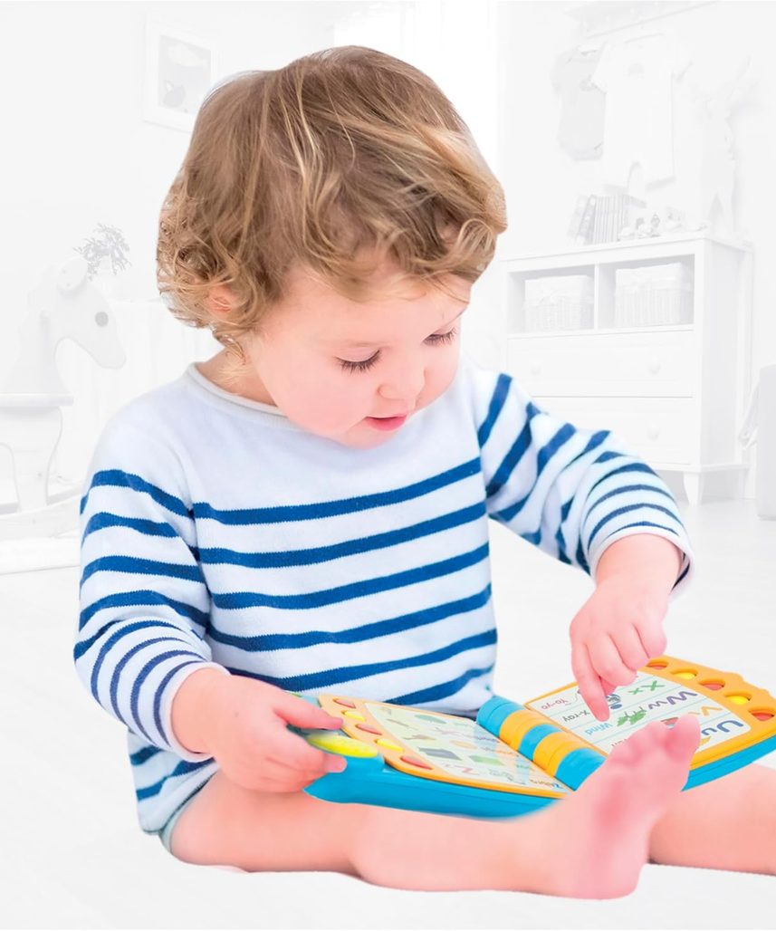 Winfun Talking Activity Book, Interactive Learning Toy with Sounds, Buttons + 3 Mobile Pages, Assorted Colour, 2–5 Years