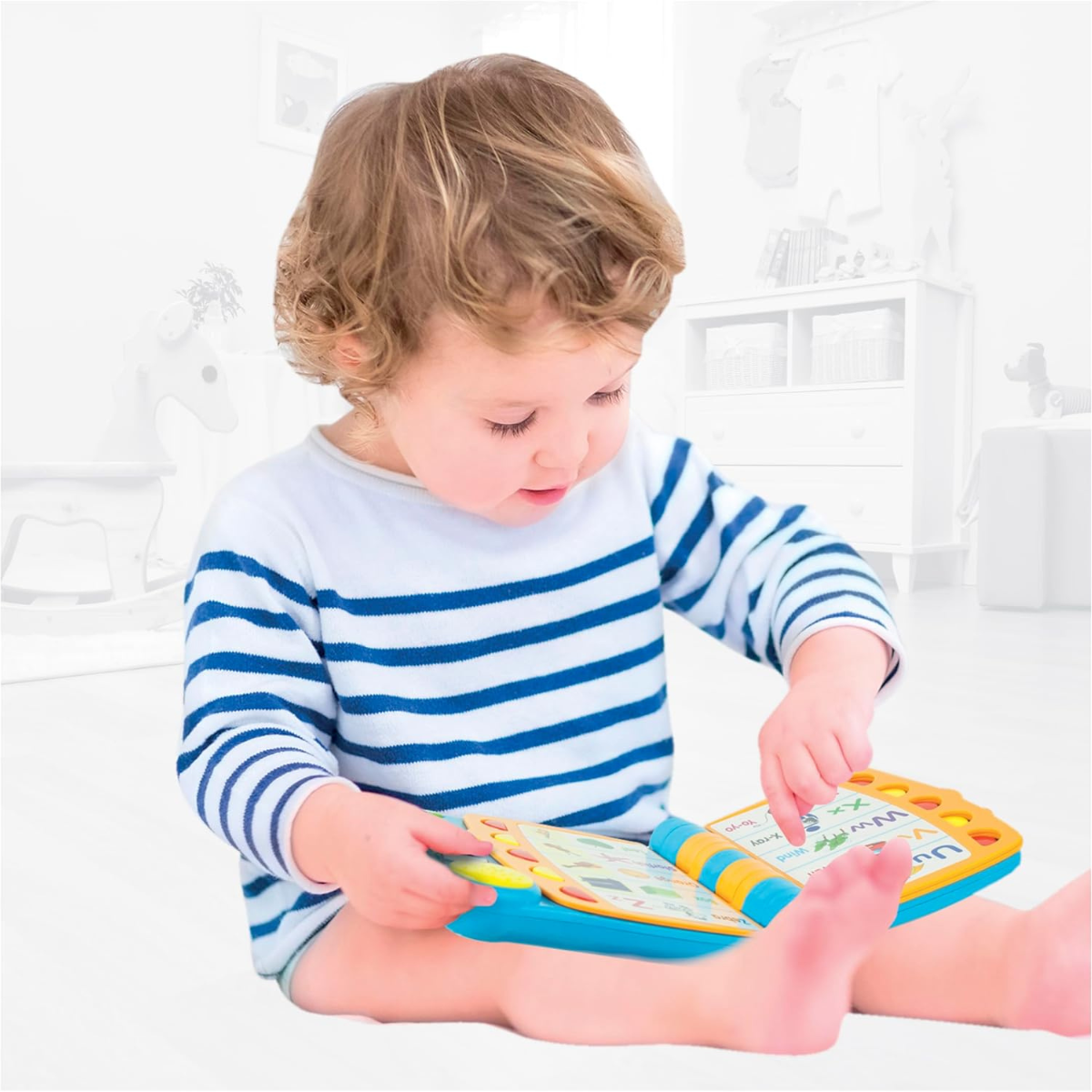 Winfun Talking Activity Book, Interactive Learning Toy with Sounds, Buttons + 3 Mobile Pages, Assorted Colour, 2–5 Years