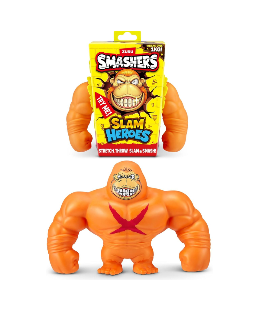 Smashers Slam Heroes Series 1 Collectible Bendy Squishy Monster Gorilla Toys for Kids Smash Throw Stretch Slam Durable Action Figures for Interactive Play Boys and Girls Ages 3+