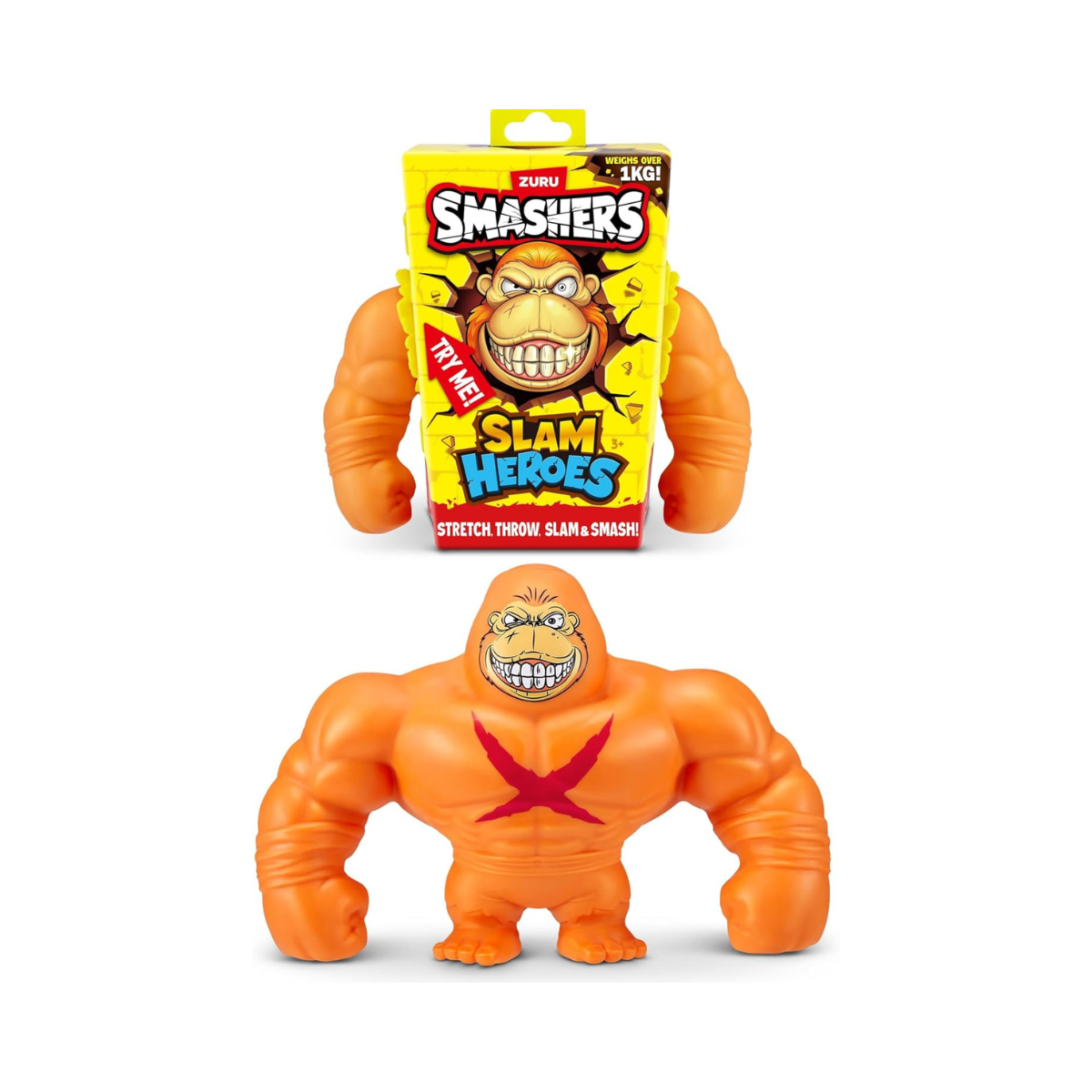 Smashers Slam Heroes Series 1 Collectible Bendy Squishy Monster Gorilla Toys for Kids Smash Throw Stretch Slam Durable Action Figures for Interactive Play Boys and Girls Ages 3+