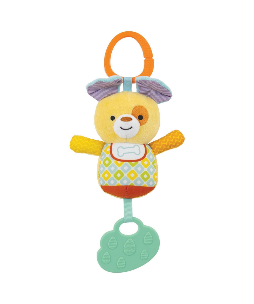 Winfun Chime and Teething Lil’ Puppy Baby Toy, Soft Hanging Rattle and Teether for Crib Stroller Car Seat, Soothes Teething and Encourages Sensory Development, 0+ Months