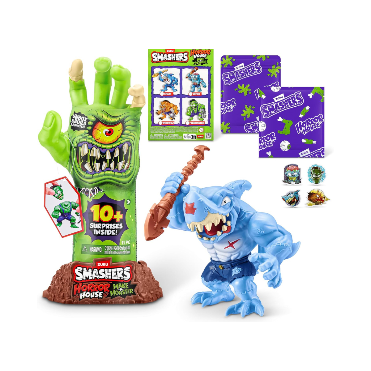 Smashers Horror House Dissect Skeleton Hand Playset with 10 Plus Surprises Slime Monster Parts Build and Create Mix and Match Creatures Collectible Toys for Kids Ages 18 Months+