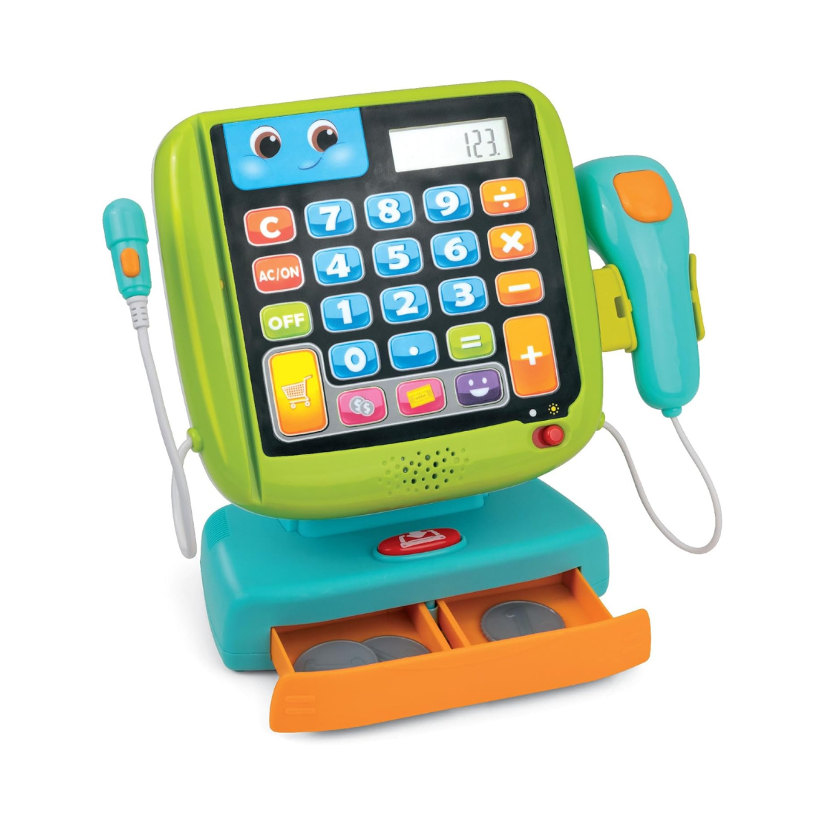 Winfun Smart Calculator Cash Register Set Pretend Play Toy for Early Math Learning 3+ Months
