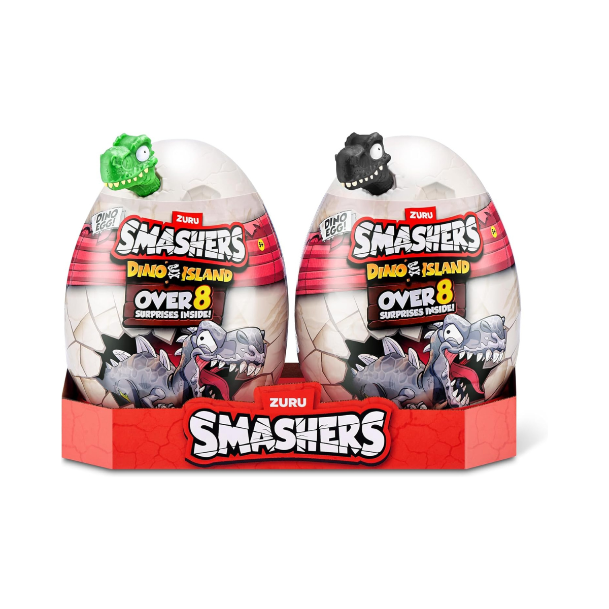 Smashers Mini Dino Combo Pack with 8+ Surprises Dino Island Egg and Jurassic Light Up Egg with Dinosaur Figures Slime Sand Mini Eggs Sensory Collectible Toys for Kids 3+