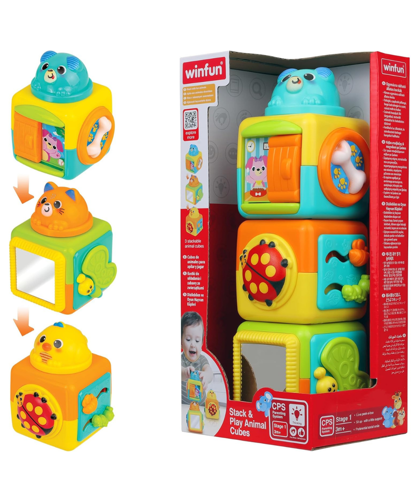 Winfun Stack and Play Animal Cubes Toddler Educational Toy 3+ Years