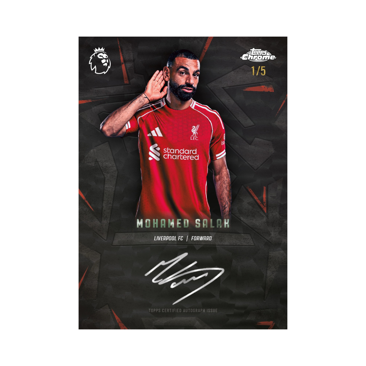 2026 Topps Chrome Premier League Hobby Box Football Trading Cards, 20 Packs, 4 Cards Each, 1 Guaranteed Autograph + Exclusive Prism Parallels, Official EPL Collectible