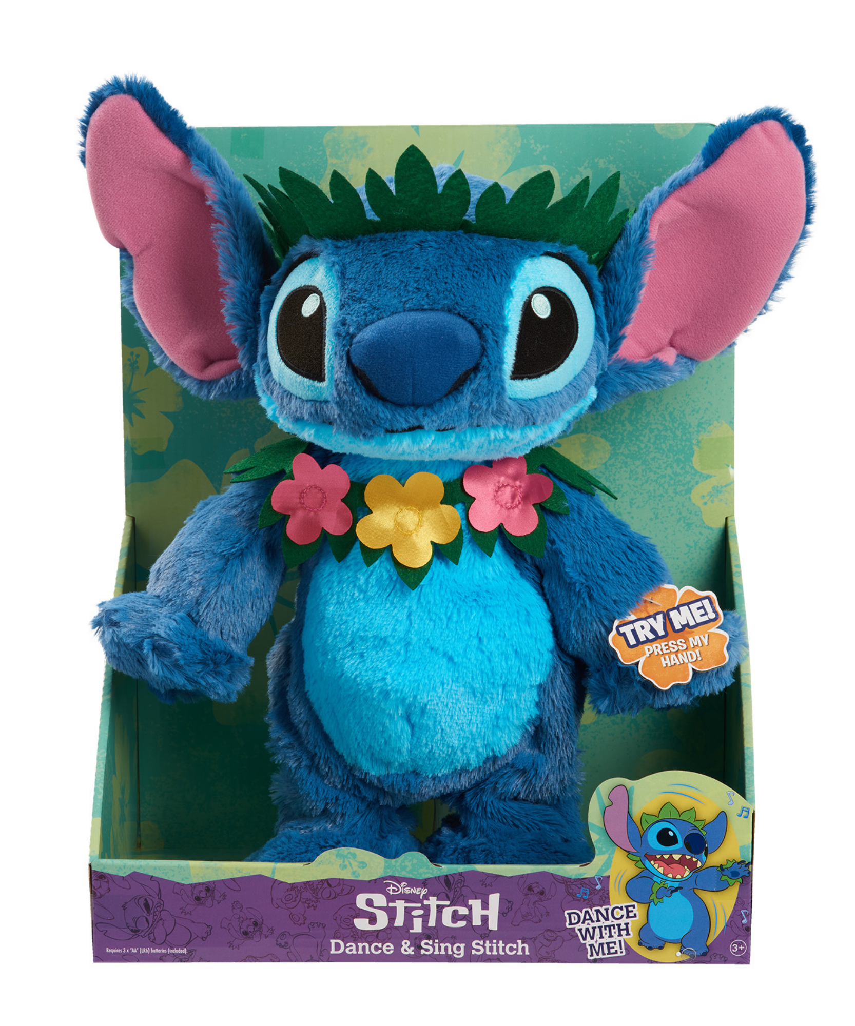 Disney Lilo & Stitch 14" Inch (35 cm) Sing & Dance Plush, Soft and Cuddly Huggable Stuffed Alien Animal Toy, Officially Licensed Kids Toys By Just Play, Suitable for Boys and Girls, Aged 2 Years+