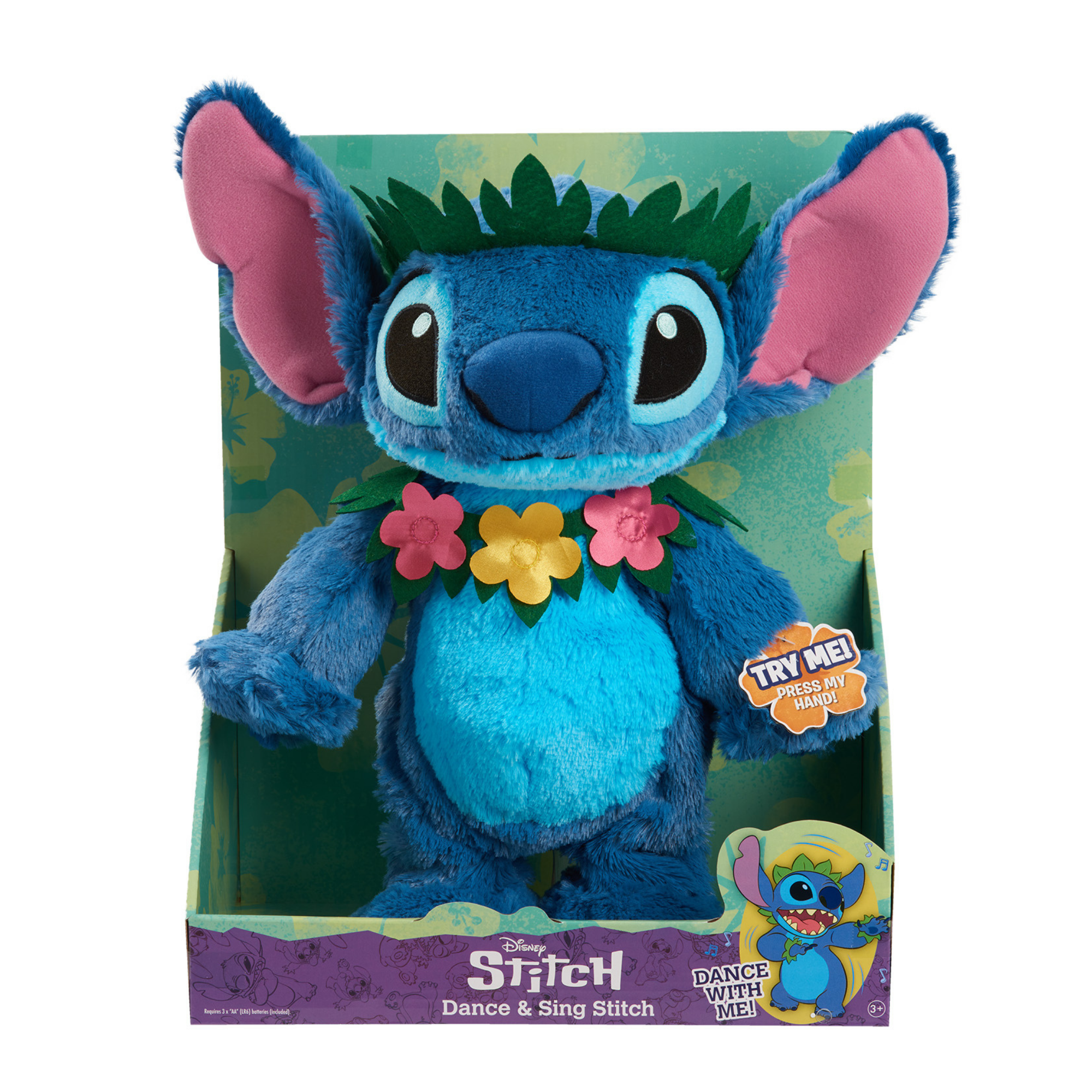 Disney Lilo & Stitch 14" Inch (35 cm) Sing & Dance Plush, Soft and Cuddly Huggable Stuffed Alien Animal Toy, Officially Licensed Kids Toys By Just Play, Suitable for Boys and Girls, Aged 2 Years+