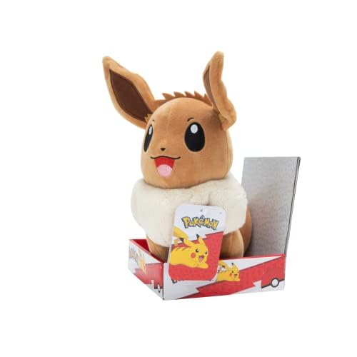 Pokémon Eevee Plush Toy, Super Soft Cuddly Stuffed Animal, 12 Inch Plush Figure, Officially Licensed Pokémon Merchandise, Kids Gift Toy, Ages 2+