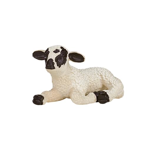 MOJO Black Faced Lamb Laying Down - Animal Figurine - Multi-color