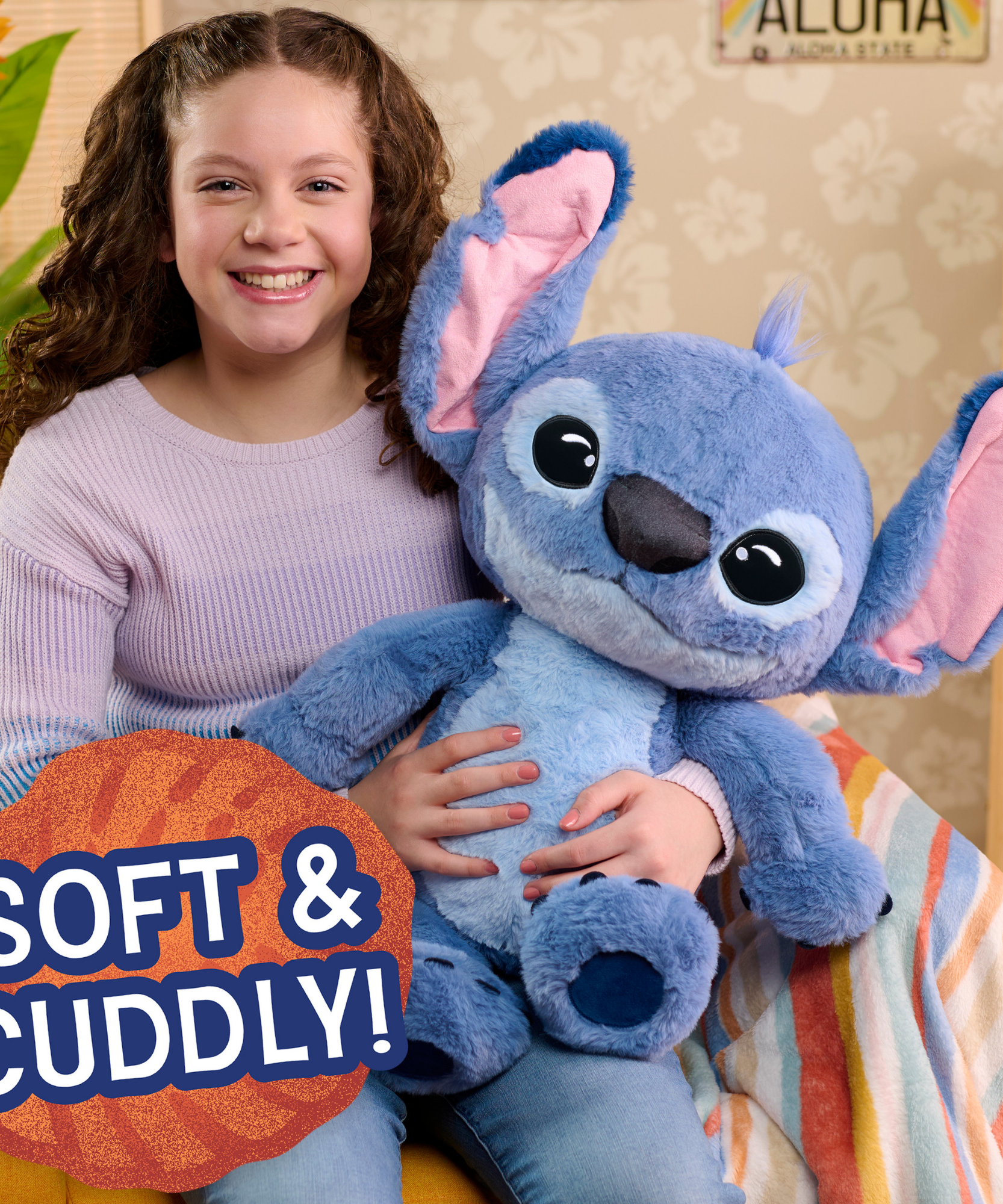 Disney Lilo & Stitch Live Action 24" Inch (89 cm) Big Plush, Soft and Cuddly Huggable Stuffed Alien Animal Toy, Officially Licensed Kids Toys By Just Play, for Boys and Girls, Aged 3 Years+