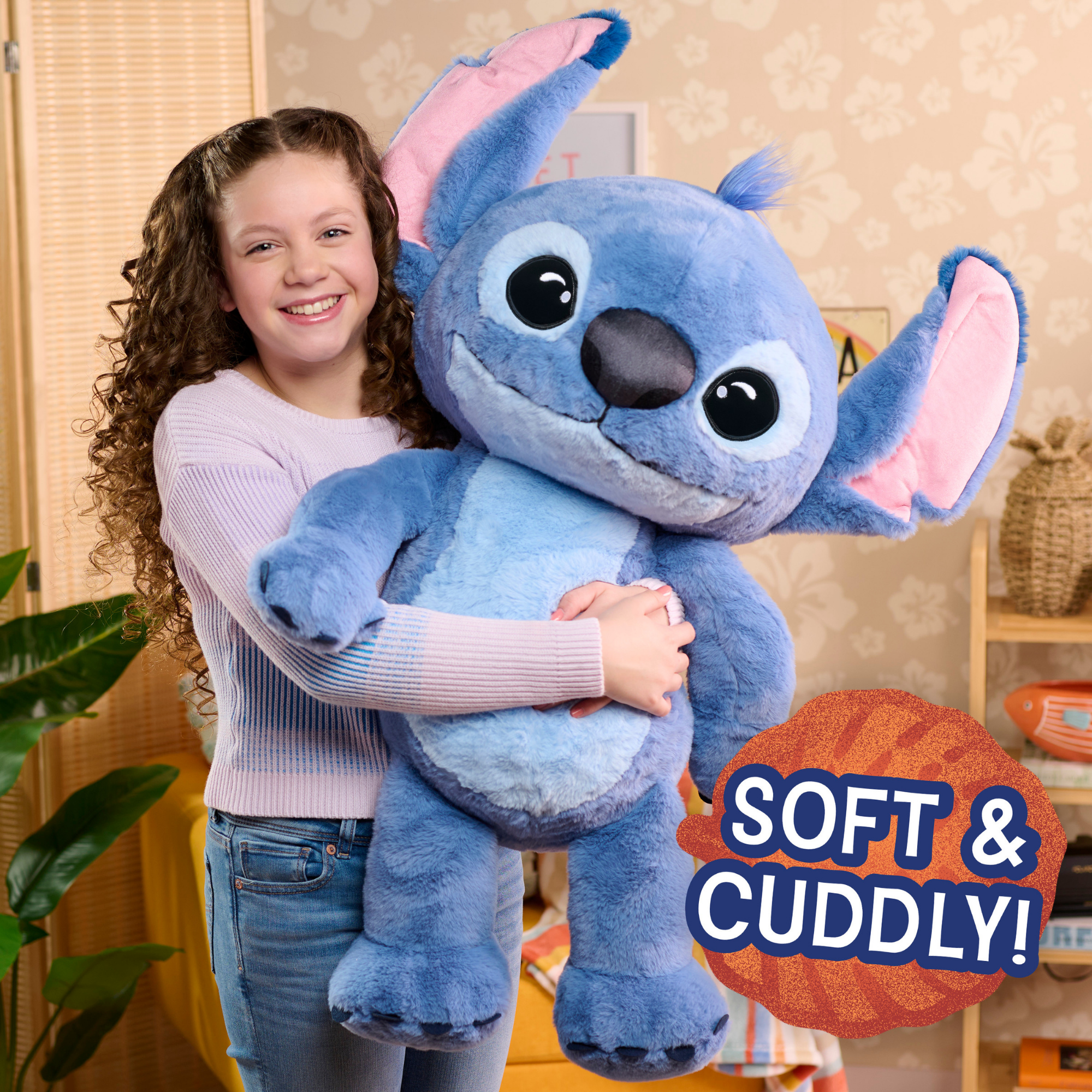 لعبة ديزني ليلو وستيتش الحية 38 بوصة (96.5 سم) محشوة على شكل حيوان فضائي عملاق، ناعمة وقابلة للعناق، ألعاب أطفال مرخصة رسميًا من جاست بلاي، للأولاد والبنات، من عمر 3 سنوات فما فوق