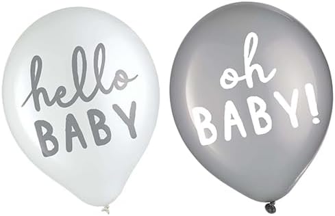amscan Gray & White Soft Jungle 12" Latex Balloons (15 Pack) | Perfect For Jungle-Themed Party Decorations, Birthdays & Special Events