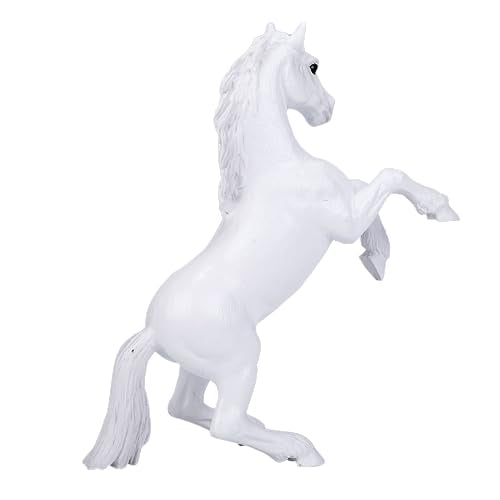 MOJO Mustang Rearing White Figurine, Hand-Painted Farm & Horses Model, Realistic Collectible Toy, Educational Diorama Figure, Ages 3+