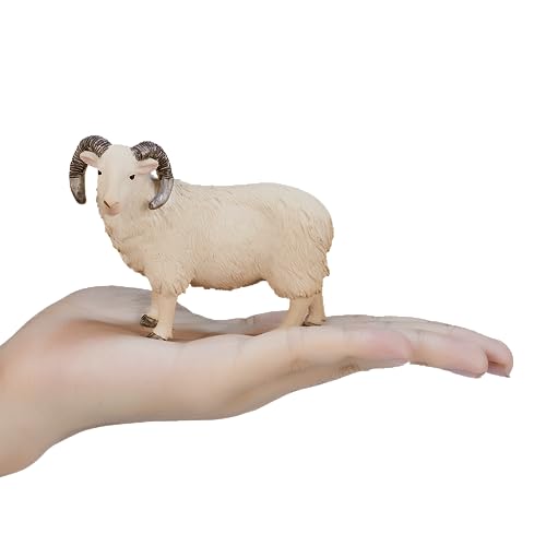 MOJO Farm Animal Collection Ram Sheep Figurine Hand-Painted Realistic Educational Toy for Kids and Collectors Ages 3 and Up