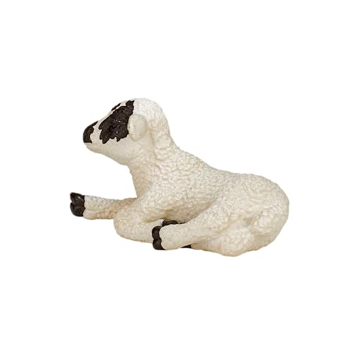 MOJO Black Faced Lamb Laying Down - Animal Figurine - Multi-color