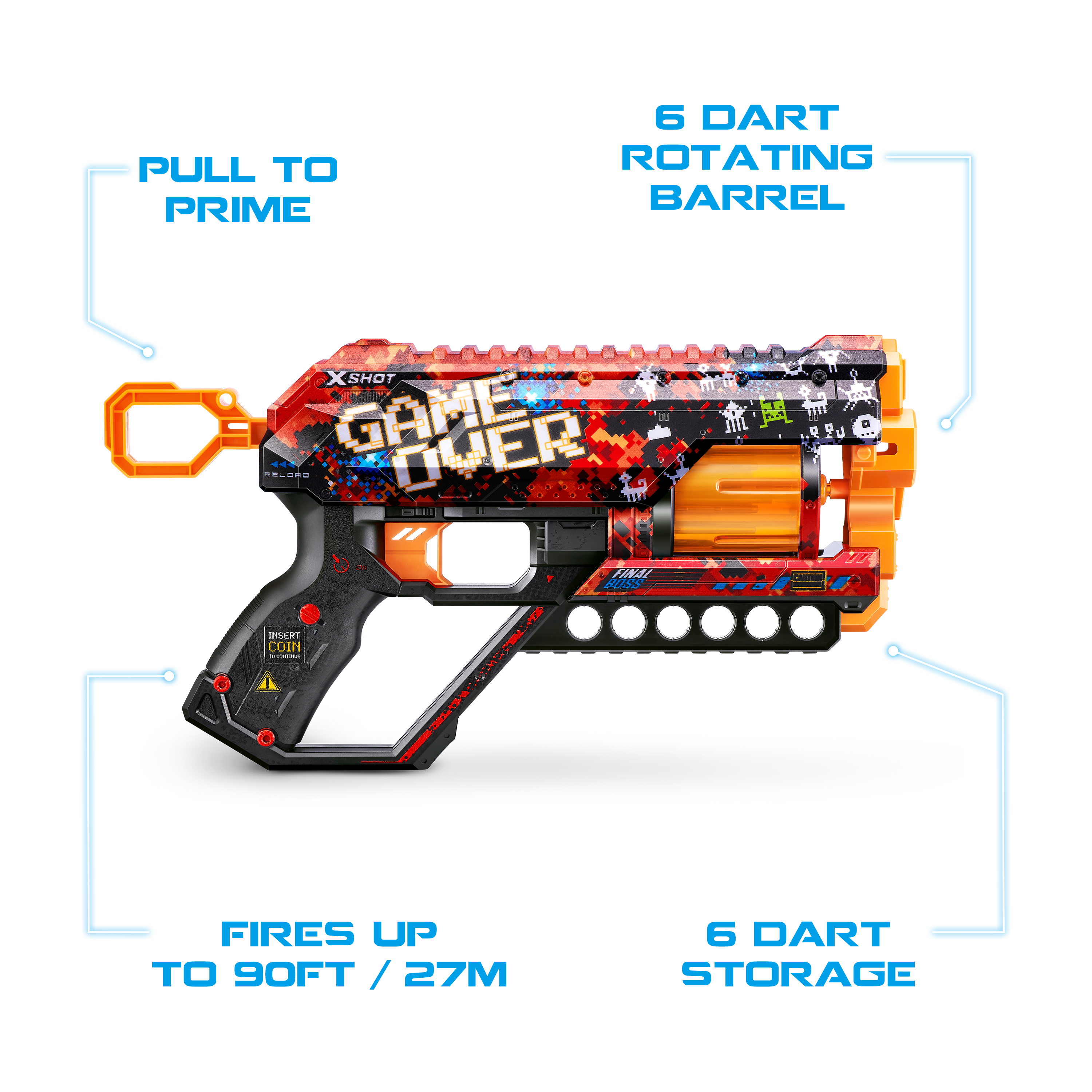 X Shot Skins Griefer 12 Darts Blaster, Foam Dart Toy Gun for Boys, Age 8+