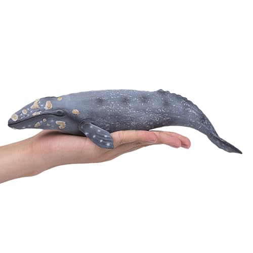 MOJO Large Grey Whale Realistic International Wildlife Toy Replica Hand Painted Figurine