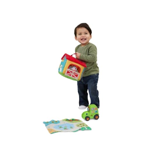 VTech Farmyard Animals Soft Play Set – Interactive Baby Toy with Plush Farm Animals, Tractor & Play Mat | Teaches Animal Sounds, Music & Imaginative Play | Portable Barn Storage