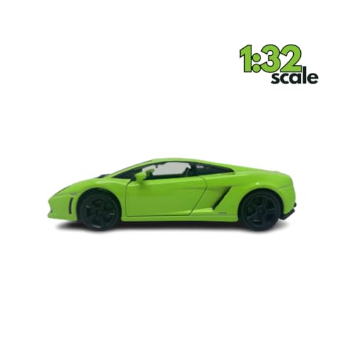 D-PowerLamborghini Gallardo LP560-4 Die-Cast Model Car – 1:32 Scale, Green, Pull-Back Hyper Car Toy, Ages 3+