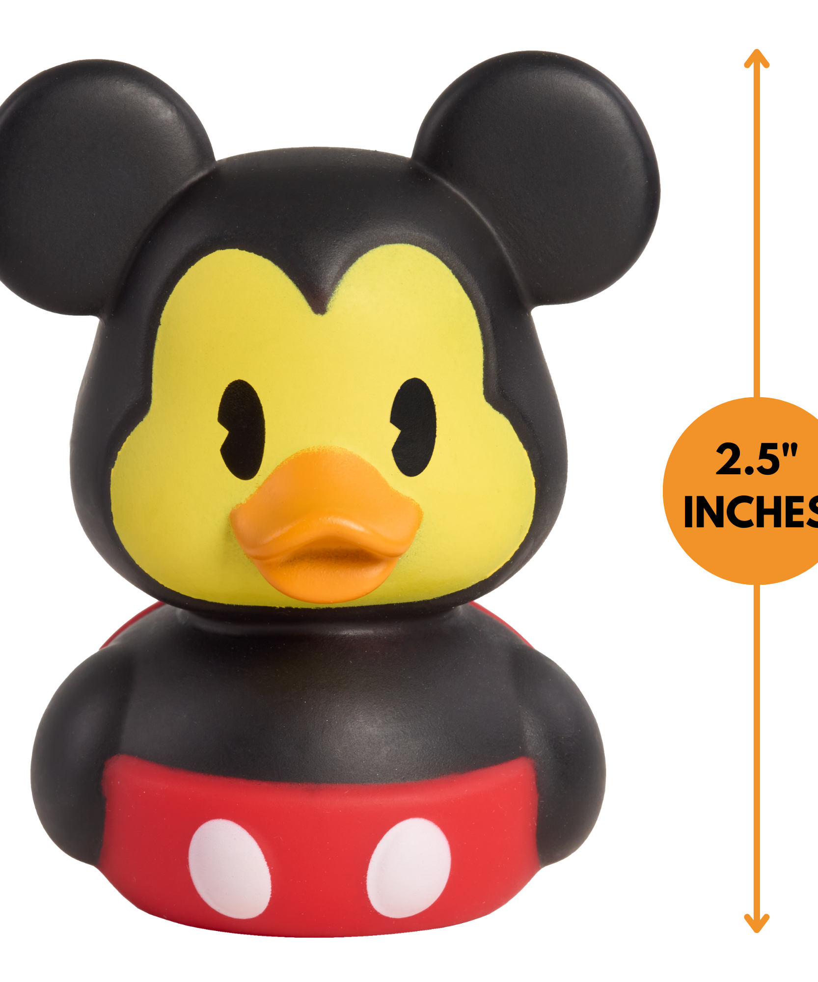 Just Play Disney Duckalooz 2.5" Inch Mickey Mouse Floating Rubber Duck, Collectible Duck Figurine, Officially Licensed Bath Toy Suitable for Boys & Girls Ages 2Y+