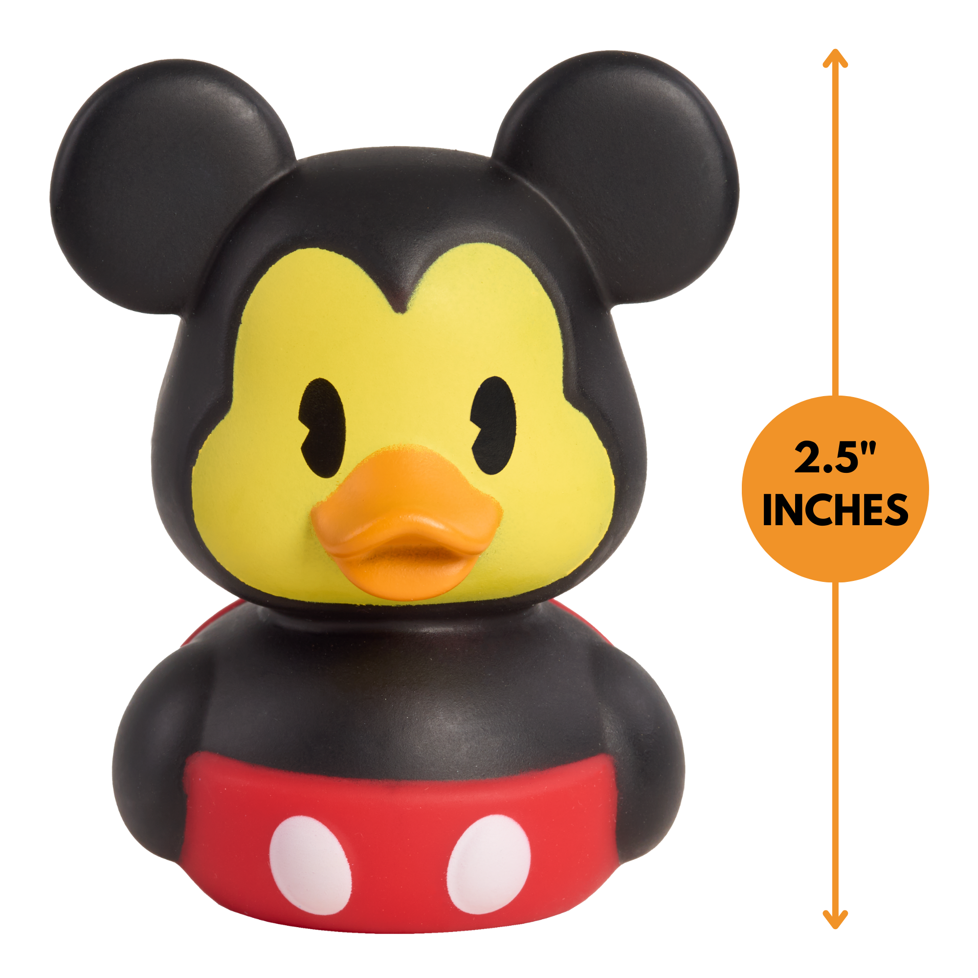 Just Play Disney Duckalooz 2.5" Inch Mickey Mouse Floating Rubber Duck, Collectible Duck Figurine, Officially Licensed Bath Toy Suitable for Boys & Girls Ages 2Y+